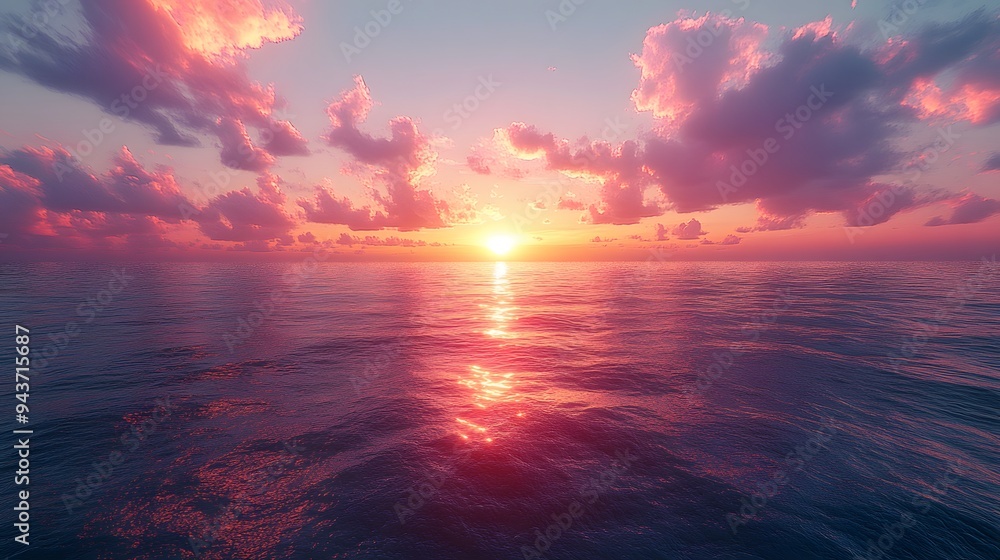 Dynamic 3D animation of a sunset over the ocean with colorful skies and a warm summer breeze. Dynamic 3D animation of a sunset over the ocean with colorful skies and a warm summer breeze.