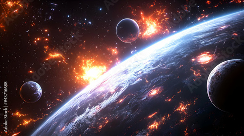 A planet is bombarded by fi...