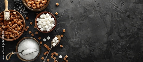 Brown and white sugar in bo...