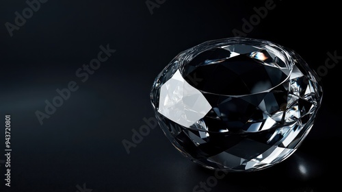 A Single Diamond on a Black Background