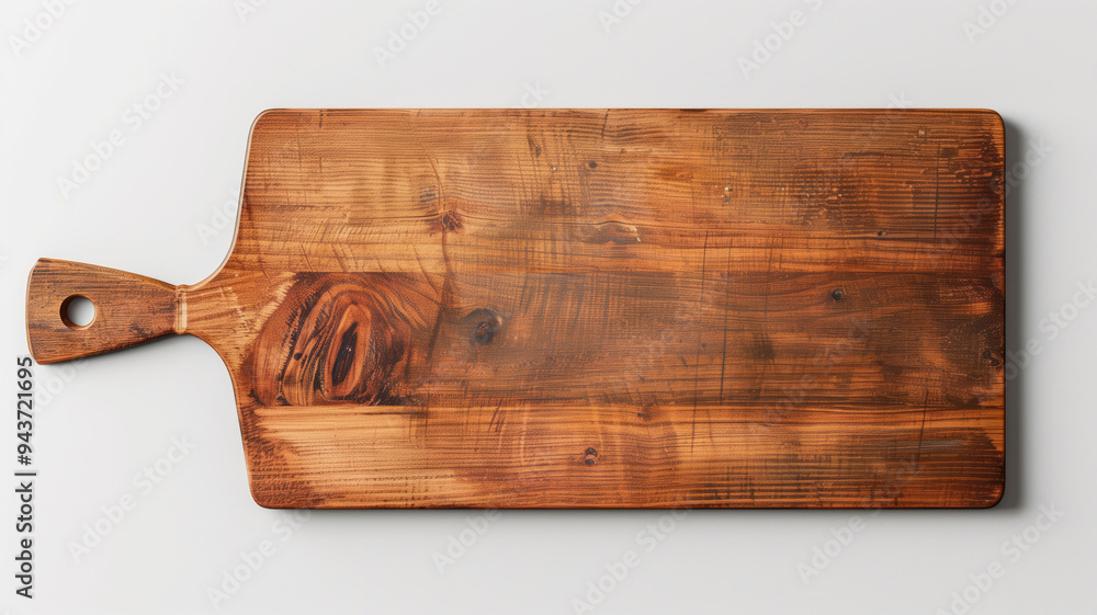 Simple wooden chopping board with handle, perfect for food prep and kitchen presentations Simple wooden chopping board with handle, perfect for food prep and kitchen presentations