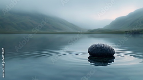 Finding solace in the quiet presence of a lone water droplet on a steady, unchanged base photo