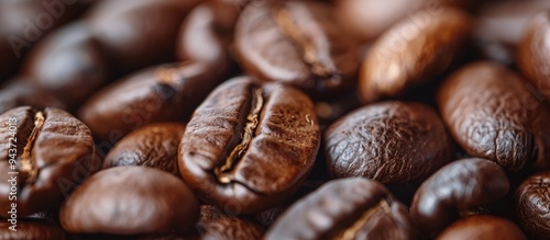 Close up of coffee beans ag...
