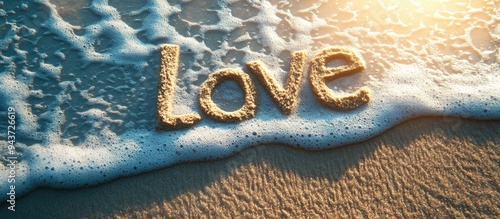 Word written in sand with w...