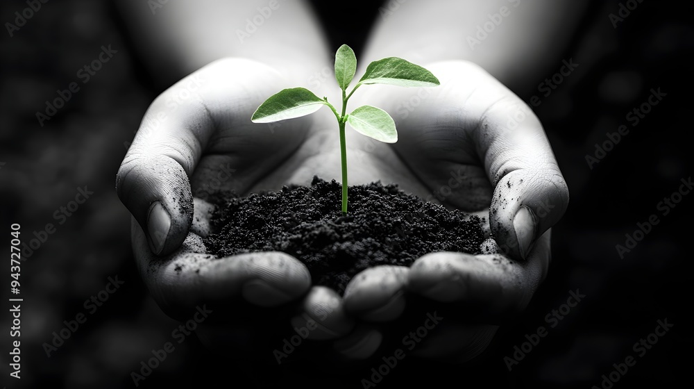 Hands Holding a Growing Seedling Symbolizing New Beginnings Fresh Opportunities and the Potential for Growth and Transformation The image represents the nurturing of new ideas Hands Holding a Growing Seedling Symbolizing New Beginnings Fresh Opportunities and the Potential for Growth and Transformation The image represents the nurturing of new ideas