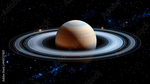 A ringed planet, with a whi...