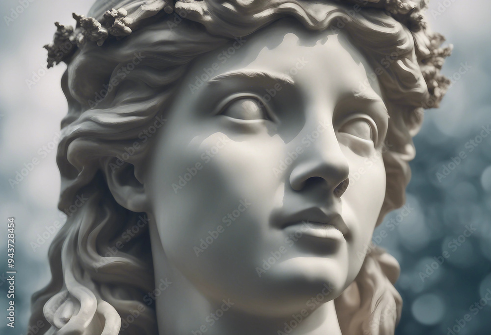 Face statue of Daphne in Greek mythology on transparent background Face statue of Daphne in Greek mythology on transparent background