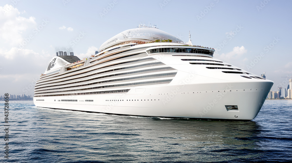 Futuristic Cruise Ship A Visionary Design of the Next-Next-Generation Cruise Liner Blending Cutting-Edge Technology with Luxurious Comfort Set Against a Majestic Oceanic Landscape Futuristic Cruise Ship A Visionary Design of the Next-Next-Generation Cruise Liner Blending Cutting-Edge Technology with Luxurious Comfort Set Against a Majestic Oceanic Landscape