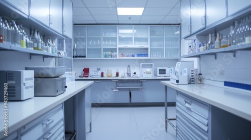 Clean and organized laboratory ready for scientific research Close-up photo with clean background --ar 16:9 Job ID: 9bd41e5d-ecb3-44dd-a79c-7f98cc19f3f1