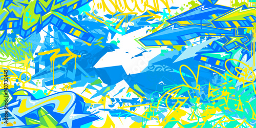 Trendy Abstract Hip Hop Urban Street Art Graffiti Style Vector Illustration Background Template