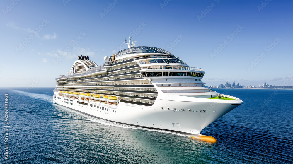 Futuristic Cruise Ship A Visionary Design of the Next-Next-Generation Cruise Liner Blending Cutting-Edge Technology with Luxurious Comfort Set Against a Majestic Oceanic Landscape Futuristic Cruise Ship A Visionary Design of the Next-Next-Generation Cruise Liner Blending Cutting-Edge Technology with Luxurious Comfort Set Against a Majestic Oceanic Landscape