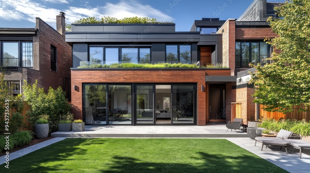 Modern Home with Backyard Modern Home with Backyard