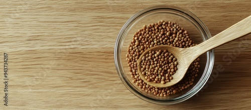 Wooden spoon and lentil see...