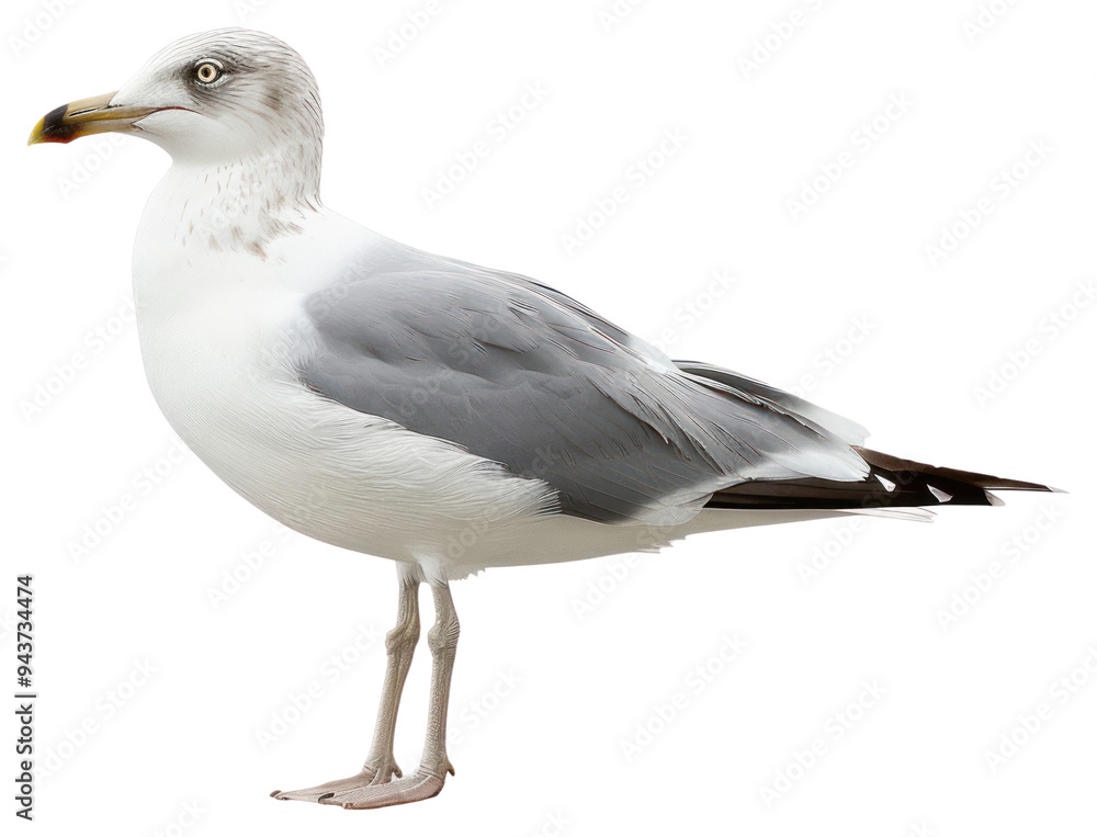 PNG Elegant seagull isolated on white