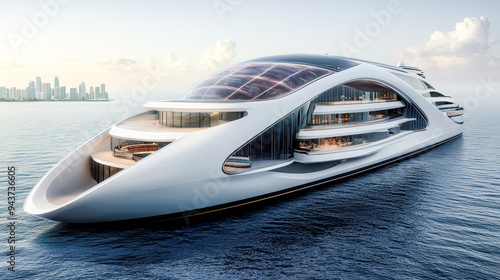 Wallpaper Mural Futuristic Cruise Ship A Visionary Design of the Next-Next-Generation Cruise Liner Blending Cutting-Edge Technology with Luxurious Comfort Set Against a Majestic Oceanic Landscape Torontodigital.ca