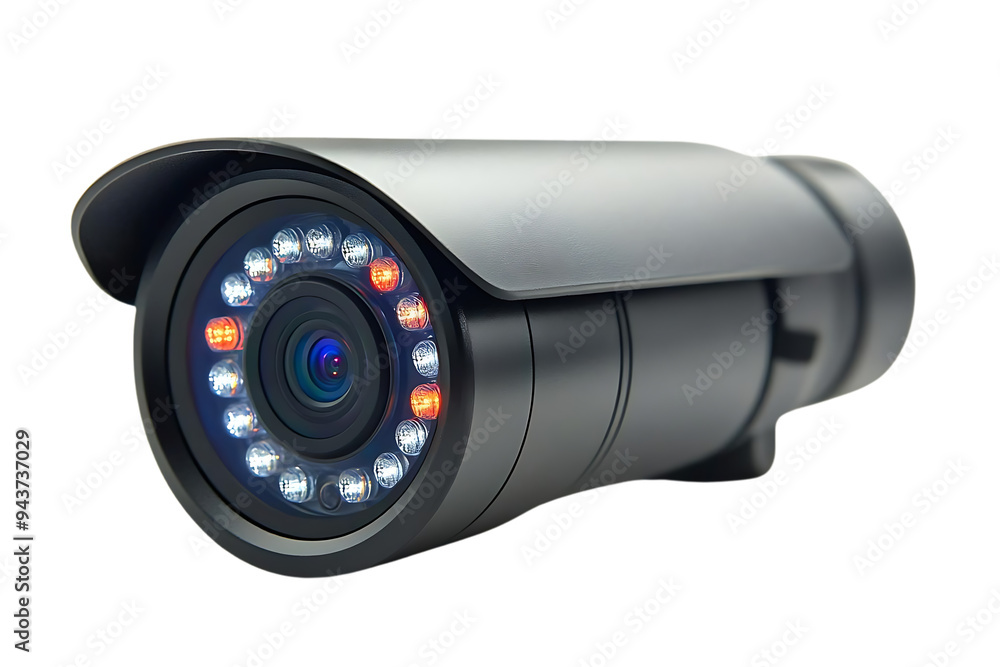 Security Camera with Infrared LEDs, Providing 24/7 Surveillance and Clear Night Vision, Transparent Background Security Camera with Infrared LEDs, Providing 24/7 Surveillance and Clear Night Vision, Transparent Background