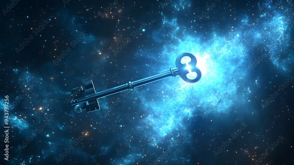 A key unlocking a door into a vast boundless universe symbolizing the endless possibilities and untapped potential that awaits on the other side of this cosmic portal A key unlocking a door into a vast boundless universe symbolizing the endless possibilities and untapped potential that awaits on the other side of this cosmic portal