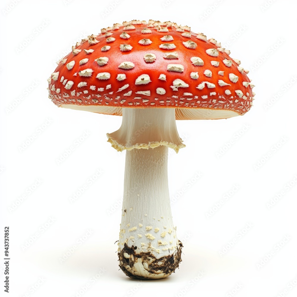 Fly Agaric Mushroom Isolated on White Background. Fly Agaric Mushroom Isolated on White Background.