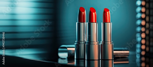 Various lipsticks arranged ...