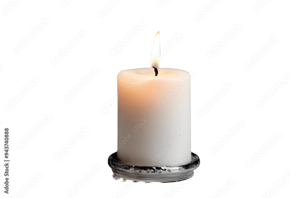 Burning white candle isolated on a transparent background Burning white candle isolated on a transparent background