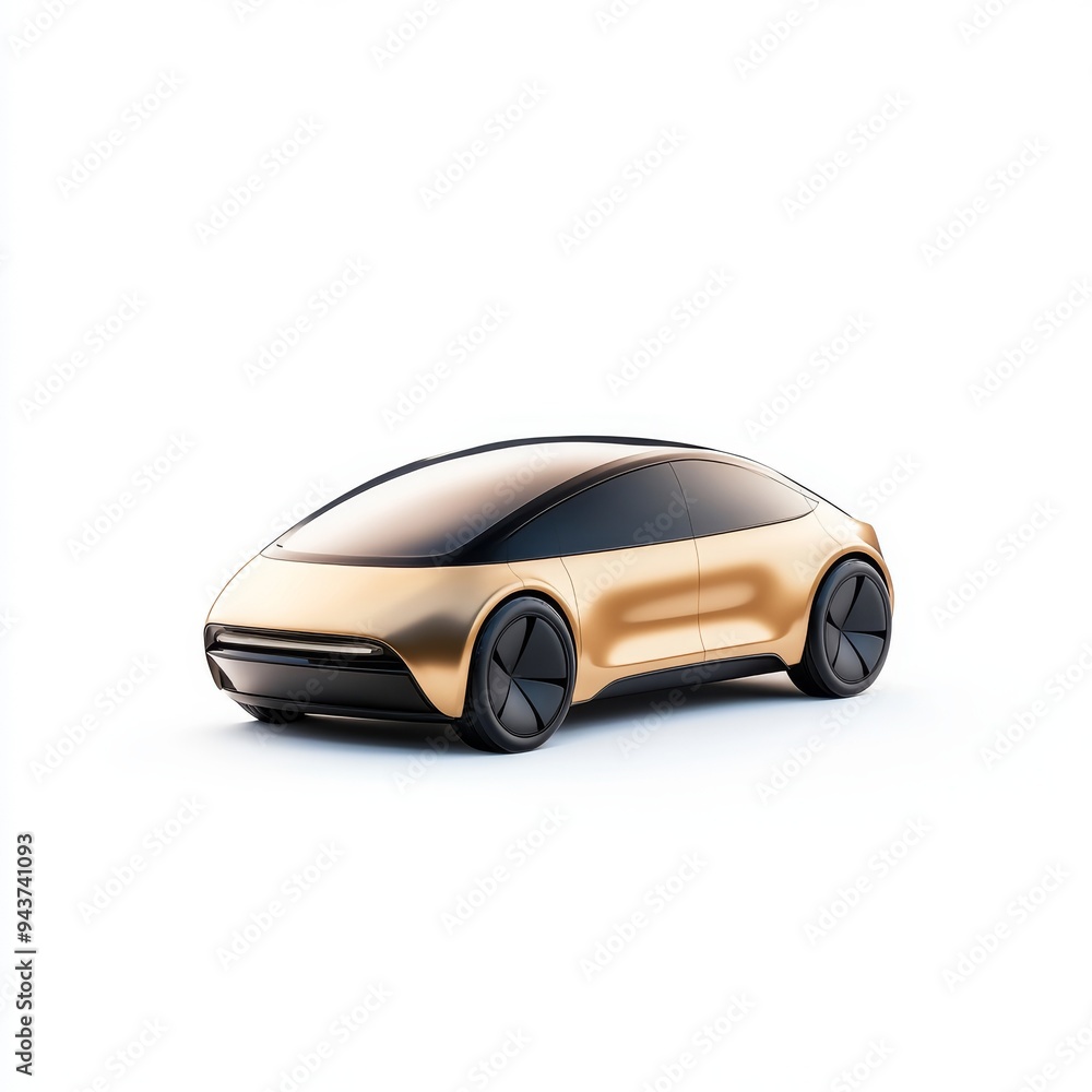 A 3D single icon of a streamlined electric car designed with a sleek futuristic shape and a smooth finish rendered in a simple modern style with a glossy finish and isolated on a white background A 3D single icon of a streamlined electric car designed with a sleek futuristic shape and a smooth finish rendered in a simple modern style with a glossy finish and isolated on a white background