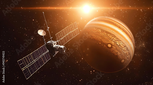 A spacecraft orbits Jupiter...
