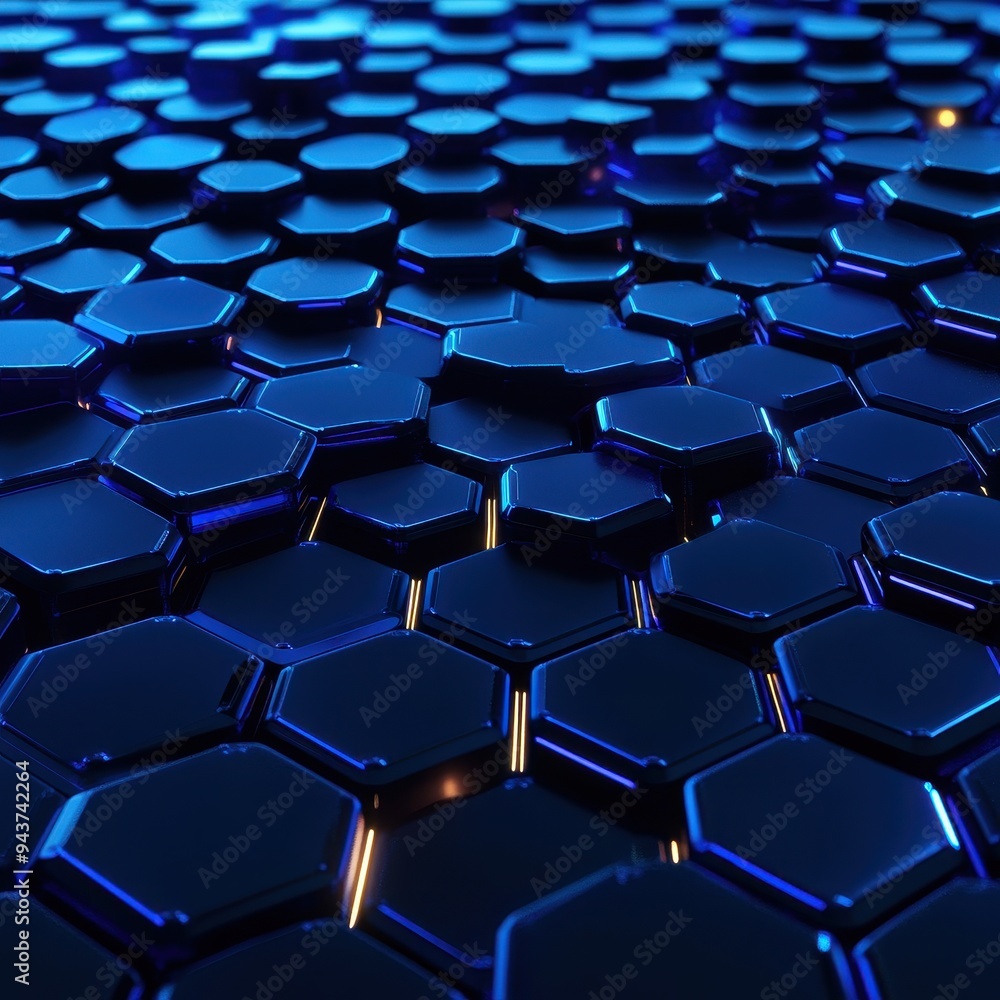 Abstract Blue Hexagon Pattern Background - Futuristic Geometric Design. Abstract Blue Hexagon Pattern Background - Futuristic Geometric Design.