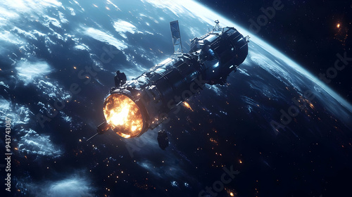 A spaceship is on fire and ...