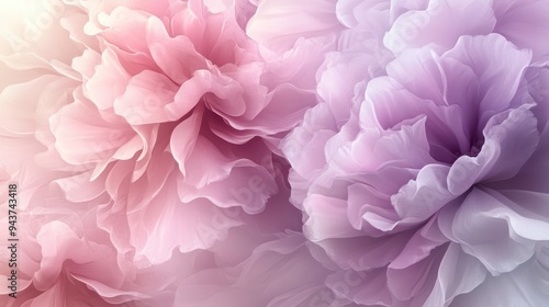 Abstract Floral Background with Delicate Pink and Purple Petals.