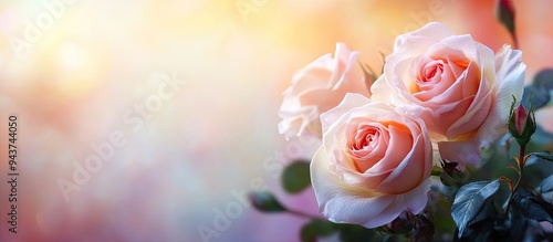 Lovely roses on a colorful ...