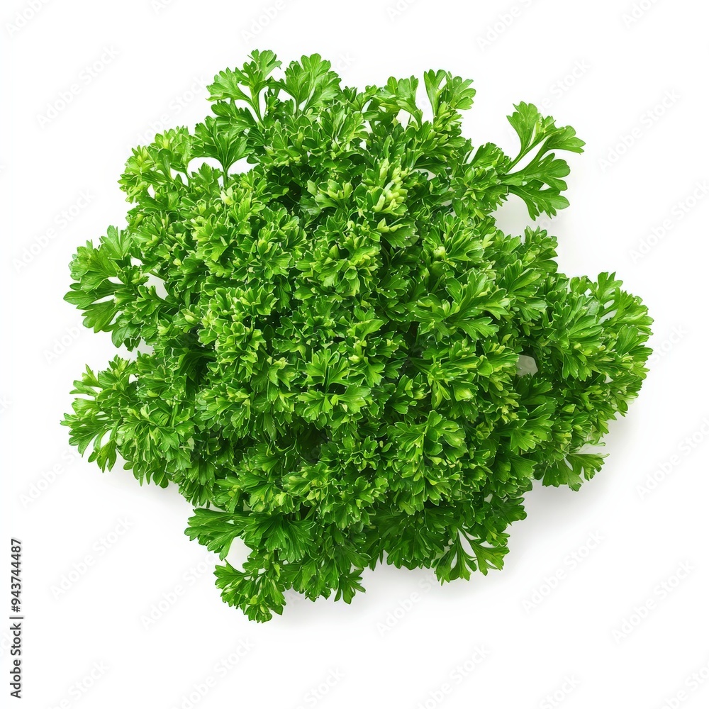 Fototapeta premium Fresh Parsley Sprigs Isolated on White Background.