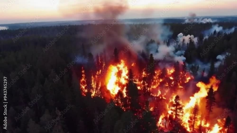 The illustration of a forest fire is suitable for environmental issues The illustration of a forest fire is suitable for environmental issues