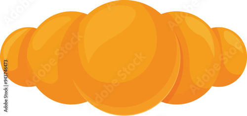 Simple vector illustration of an orange cumulus cloud floating in a cartoon style