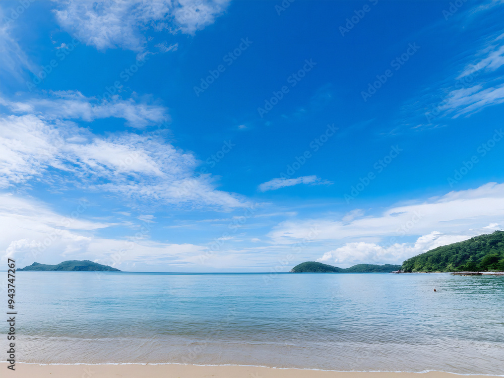 A sunlit cloudscape over sea and mountain A sunlit cloudscape over sea and mountain