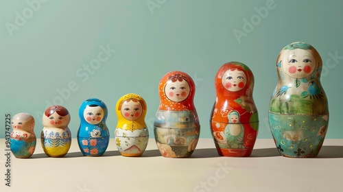 A set of Russian nesting dolls.