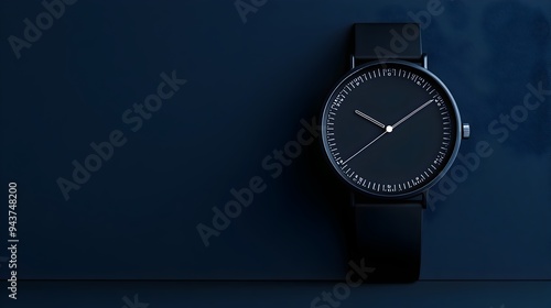 Elegant Minimalist Watch Face with Clean Design and Ample Copy Space for Branding or Text Overlay