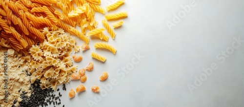 Italian pasta variety on a ...