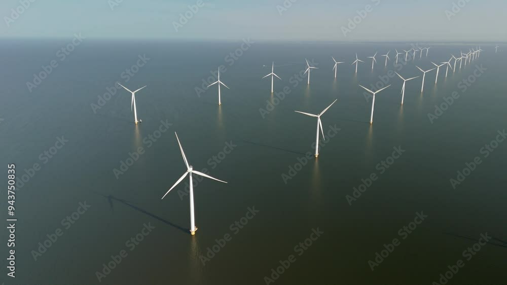Explore the vast array of windmill turbines in Flevoland, Netherlands, representing a significant shift towards green energy and sustainability in the fight against global warming. Explore the vast array of windmill turbines in Flevoland, Netherlands, representing a significant shift towards green energy and sustainability in the fight against global warming.
