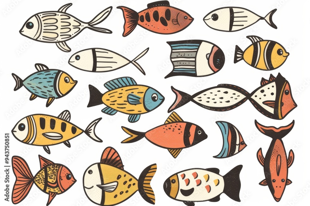 Fish flat icon, mackerel shape, minimal fishing symbol, tuna silhouette, salmon sign, color fish Fish flat icon, mackerel shape, minimal fishing symbol, tuna silhouette, salmon sign, color fish