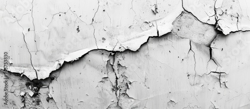 Cracked concrete wall with ...