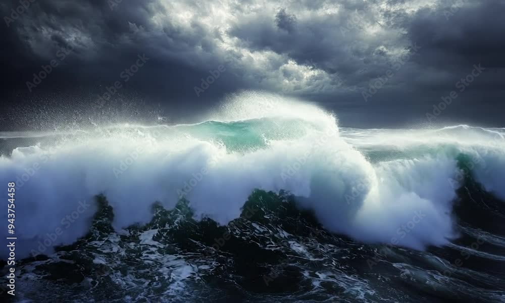 Stormy Ocean with Dark Clouds and High Waves Stormy Ocean with Dark Clouds and High Waves