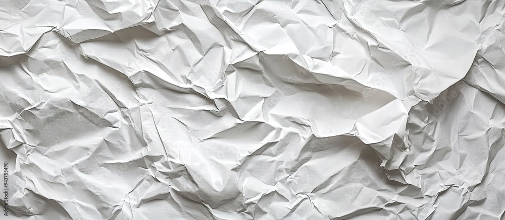 Obraz premium Wrinkled or crumpled white stencil or tissue paper serves as the texture for a crumpled paper background. with copy space image. Place for adding text or design