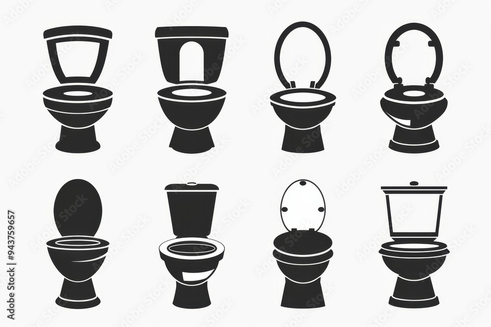 Toilet bowl icon, wc sign, minimal restroom closet symbol, simple lavatory emblem on white Toilet bowl icon, wc sign, minimal restroom closet symbol, simple lavatory emblem on white