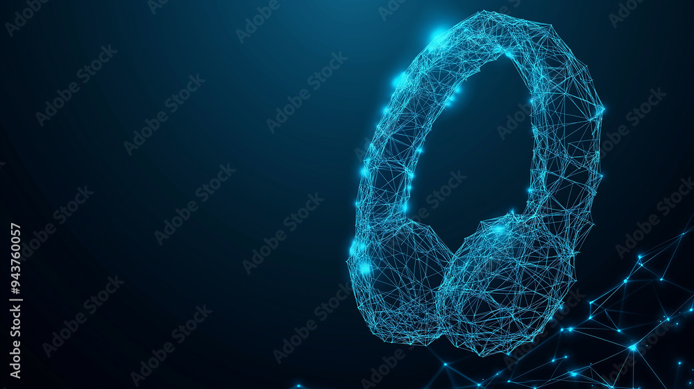 Digital handset and copy paste area for edit. Low poly wireframe on ...