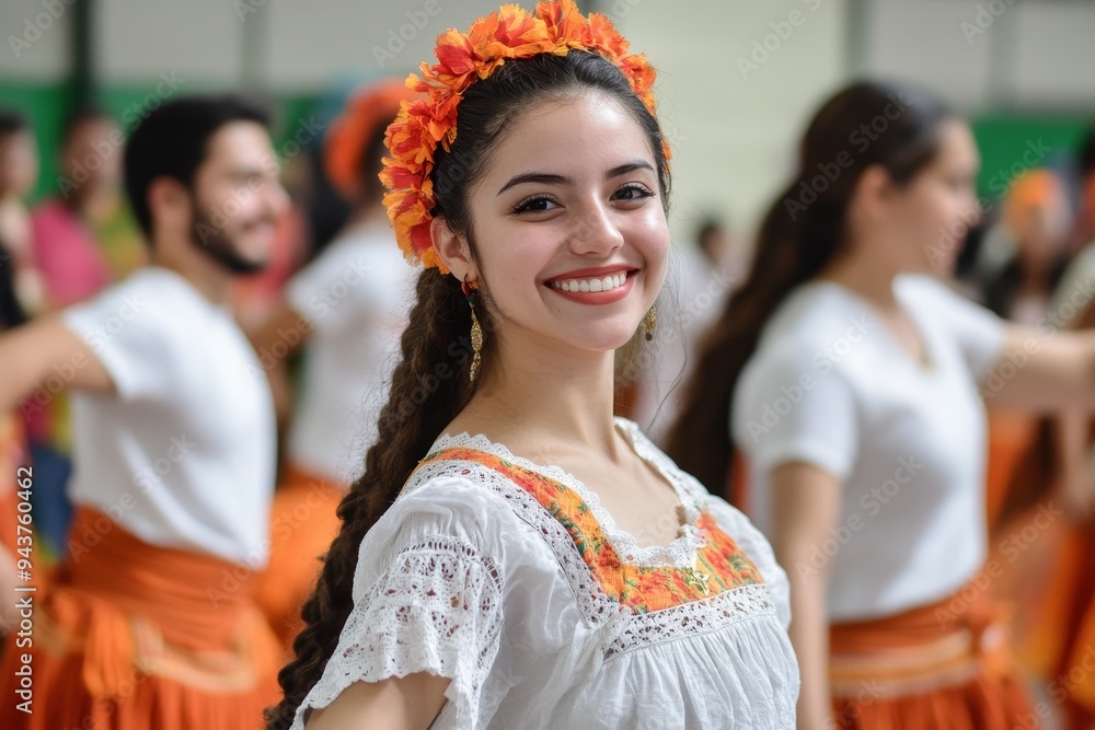 Cultural Workshop: A scene from a cultural workshop where people are learning traditional Hispanic arts, such as dance, music, or cooking Cultural Workshop: A scene from a cultural workshop where people are learning traditional Hispanic arts, such as dance, music, or cooking