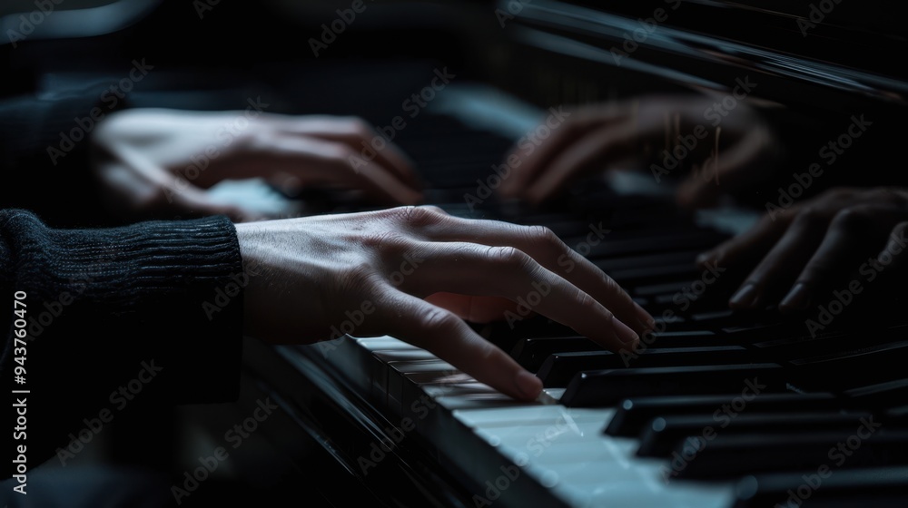Fototapeta premium The Hands Playing Piano