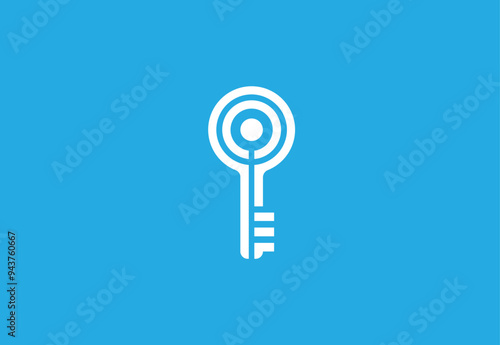 Modern Digital Key Logo - Secure Access and Technology Symbol