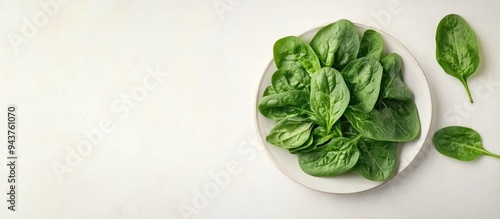 A group of fresh spinach le...
