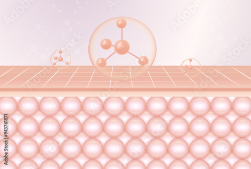 repair skin tissue 3d vector illustration