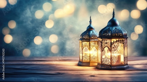 Ramadan Kareem Islamic backgrounds adorned with lanterns